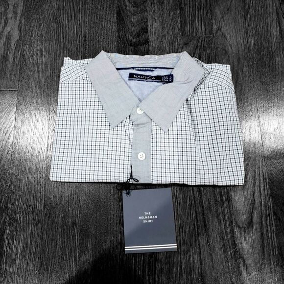 New Gray Men's Size Plaid-Print Button Down Shirt - Picture 2 of 5